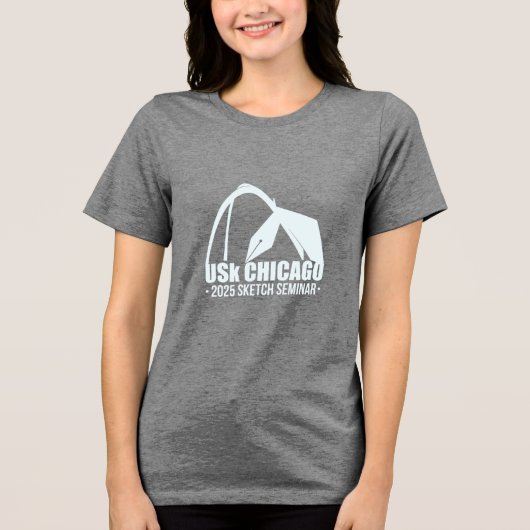 2025 Usk Chicago Schetsseminar Tri-Blend Shirt (Voorkant)