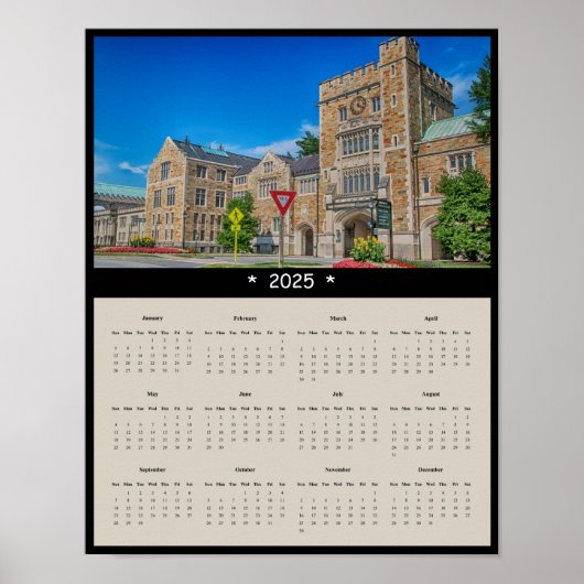 2025 Vassar College hoofdingang wandkalender Poster (Voorkant)