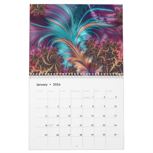 2025 Verbazingwekkende Fractal Art Psychedelic Kalender (Jan 2026)