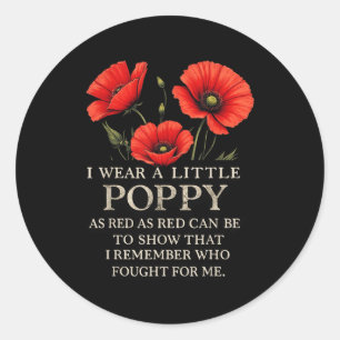 2025 Verenigde Staten Memorial Veterans Day Red Po Ronde Sticker