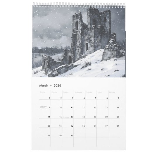 2025 Verlaten plaatsen Kalender – Vergeten plaatse (Mar 2026)