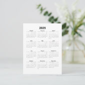 2025 Verticale kalender Briefkaart (Staand voorkant)