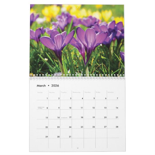 2025 Vier seizoenen bloemen kalender (Mar 2026)