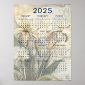 2025 Vintage Bloemenschrootboek Poster (Voorkant)