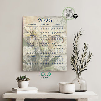 2025 Vintage Bloemenschrootboek Poster