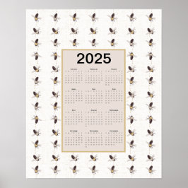 2025 Voljaar Bijen Kalender Poster