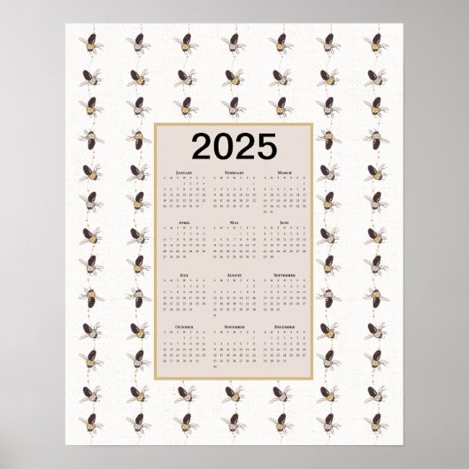 2025 Voljaar Bijen Kalender Poster (Voorkant)