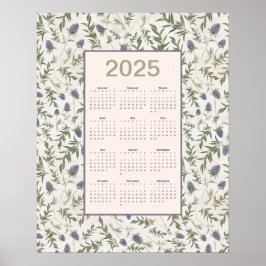 2025 Voljaar Kalender Thistle Poster