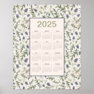 2025 Voljaar Kalender Thistle Poster