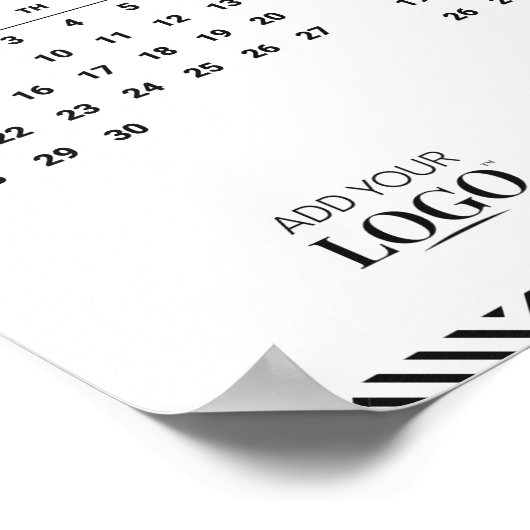 2025 Voljaar Mini Calendar Business Logo Modern Poster (Hoek)