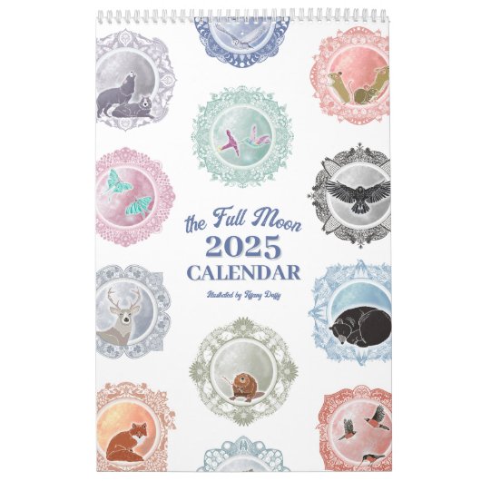 2025 Volle Maan Namen Geïllustreerde Kunstkalender Kalender (Hoes)
