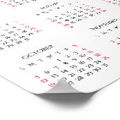 2025 Volledig Jaar Huis Kantoor Jaarlijkse Muurkal Poster (Hoek)