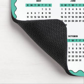 2025 Volledige jaarkalender Wavy Emerald Green Muismat (Hoek)