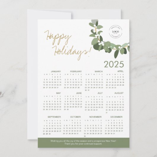 2025 Volledige Kalenderkrans Aangepaste Logo QR-co (Voorkant)