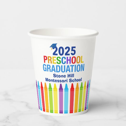 2025 Voorschoolse Afstuderen Custom School Party Papieren Bekers (Achterkant)