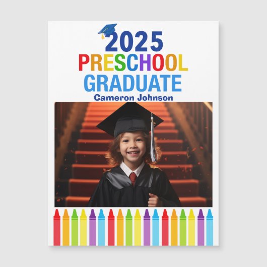 2025 Voorschoolse Afstuderen Foto Aangepaste Magne (Voorkant)