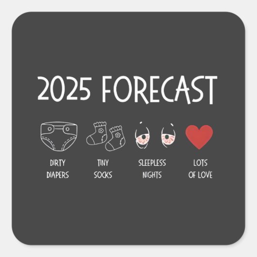 2025 voorspelt dat mama nieuwjaar wordt vierkante sticker (Voorkant)