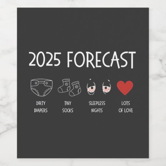 2025 voorspelt dat mama nieuwjaar wordt wijn etiket (Enkel label)