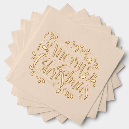2025 Vrolijk Kerstfeest Folie Servetten (Insitu (Gestapeld))