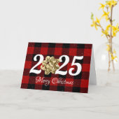 2025 Vrolijke Kerstboog op Plaid Kaart (Gele Bloem)