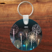 2025 Vuurwerk Happy New Year Sleutelhanger (Voorkant)