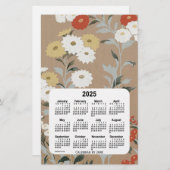 2025 Wall Flower Paper Calendar van Janz Briefpapier (Voorkant / Achterkant)