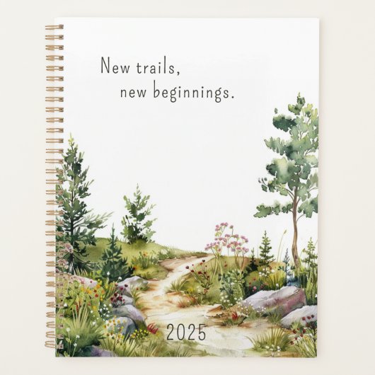 2025 Waterverf Mountain Trail Spiral Planner (Voorkant)