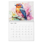 2025 waterverf vogelfruitboom maandmuur kalender (Mar 2026)