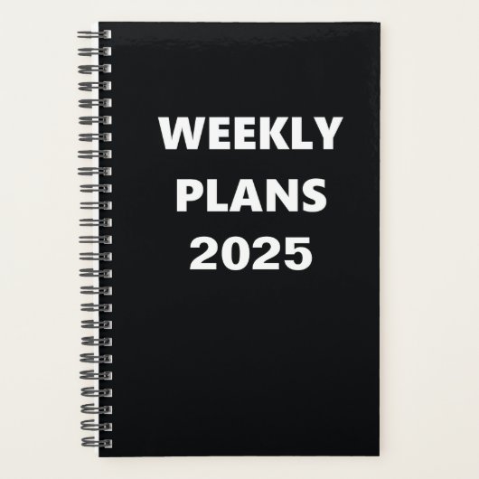 2025 Wekelijkse Plannen Eenvoudig Zwart Wit Ontwer Planner (Voorkant)