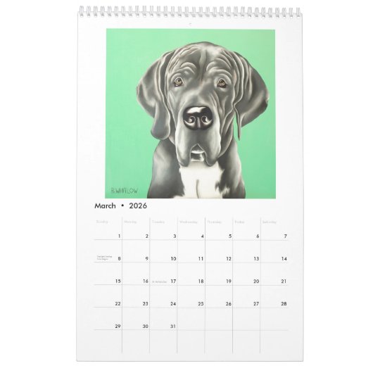 2025 Whimsical Dog Calendar - Groot Kalender (Mar 2026)
