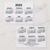 2025 White 52 Week Agenda, door Janz Visitekaartje (Voorkant / Achterkant)