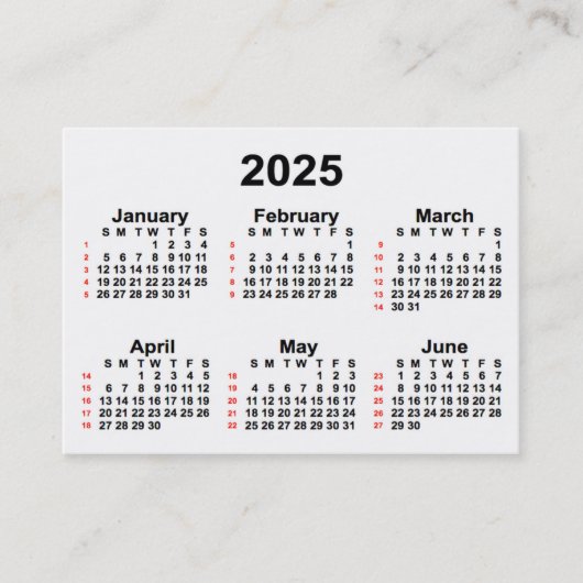 2025 White 52 Week Agenda, door Janz Visitekaartje (Voorkant)