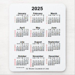 2025 White 52 Week Agenda van Janz Muismat