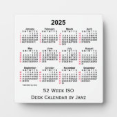 2025 White 52 Week ISO Desk Calendar door Janz Fotoplaat (Voorkant)
