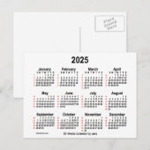 2025 White 52 Weeks Agenda van Janz Briefkaart (Voorkant / Achterkant)