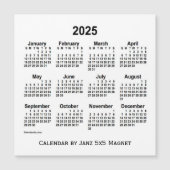 2025 White Calendar van Janz 5x5 Magnet (Voorkant)