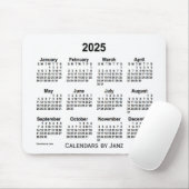 2025 White Calendar van Janz Muismat (Met muis)