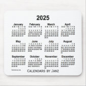 2025 White Calendar van Janz Muismat (Voorkant)
