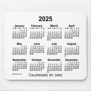 2025 White Calendar van Janz Muismat