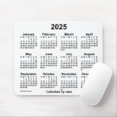 2025 White Calendar van Janz Muismat (Met muis)