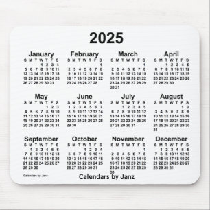 2025 White Calendar van Janz Muismat