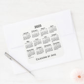 2025 White Calendar van Janz Square Sticker (Envelop)