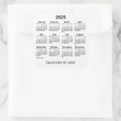 2025 White Calendar van Janz Square Sticker (Tas)