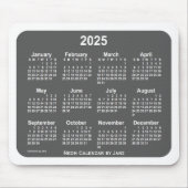 2025 White Charcoal Calendar van Janz Muismat (Voorkant)