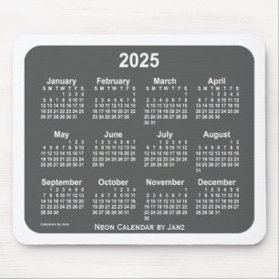 2025 White Charcoal Calendar van Janz Muismat