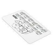 2025 White Elephant Calendar door Janz 4x6 Magnet Magneet (Rechterzijde)