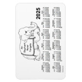 2025 White Elephant Calendar door Janz 4x6 Magnet Magneet (Verticaal)