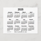 2025 White Mini Calendar van Janz Briefkaart (Voorkant)