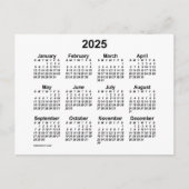 2025 White Mini Calendar van Janz Briefkaart (Voorkant)