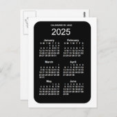 2025 White Neon 6 maanden Mini Calendar van Janz Briefkaart (Voorkant / Achterkant)